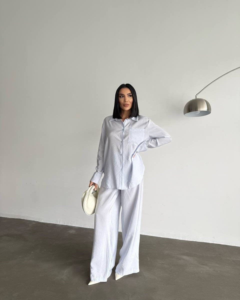 Women’s Long-Sleeved Silk Shirt with Fine Texture Ivyshape