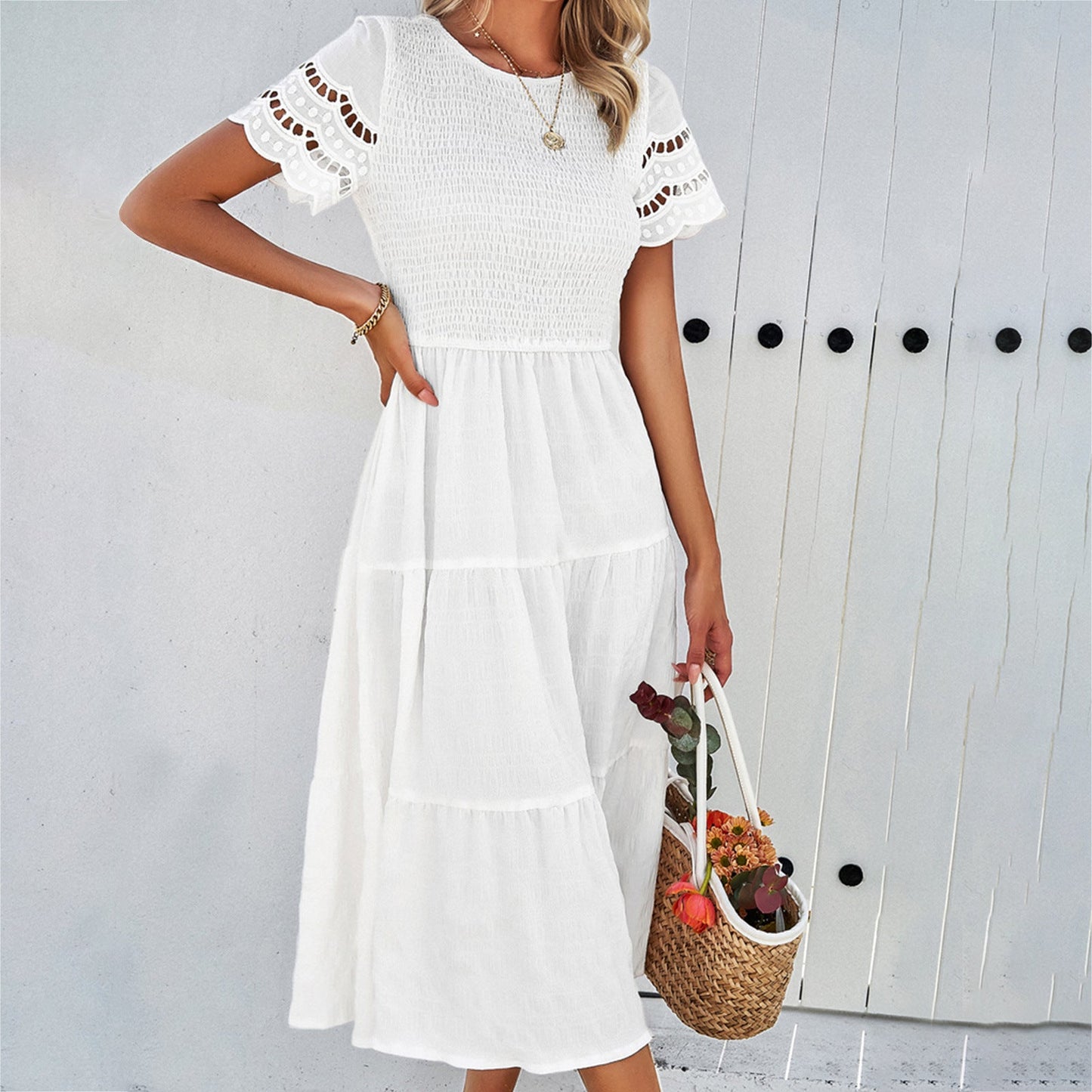 IvyShape | Solid Color Elegant Cutout Dress