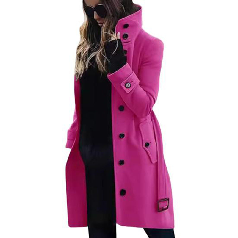 IvyShape | Slim Fit Woolen Coat for Women