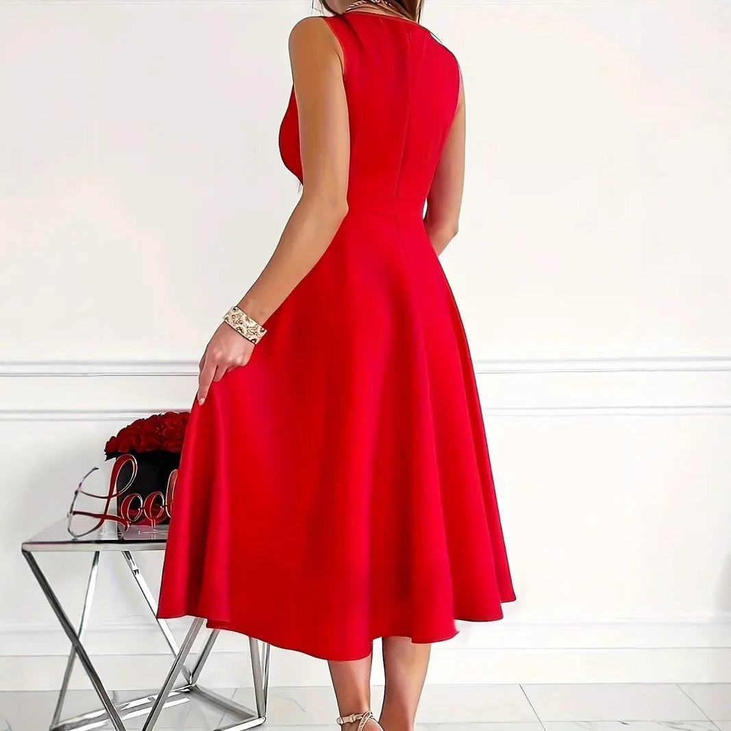 Women Elegantly Draped A-Line Dress Ivyshape