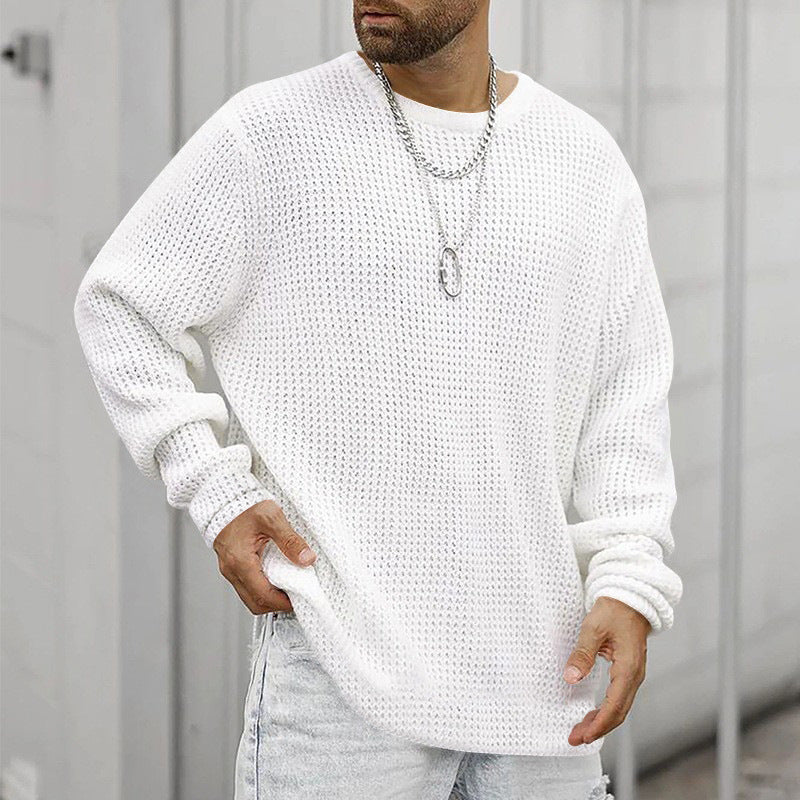 Men's chunky knit sweater with modern cut and cozy inner lining Ivyshape