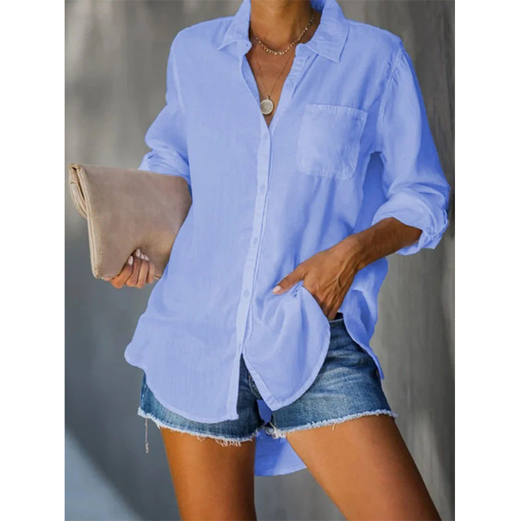 Women casual blouse made of lightweight fabric Ivyshape