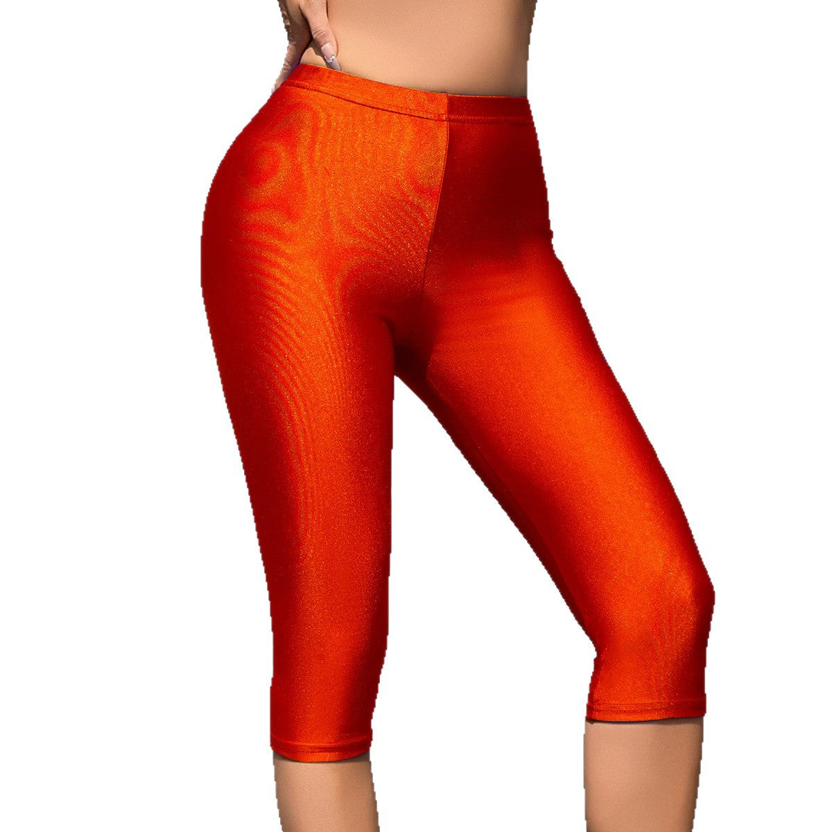 Ladies sporty leggings with a high-gloss finish and wide cut Ivyshape