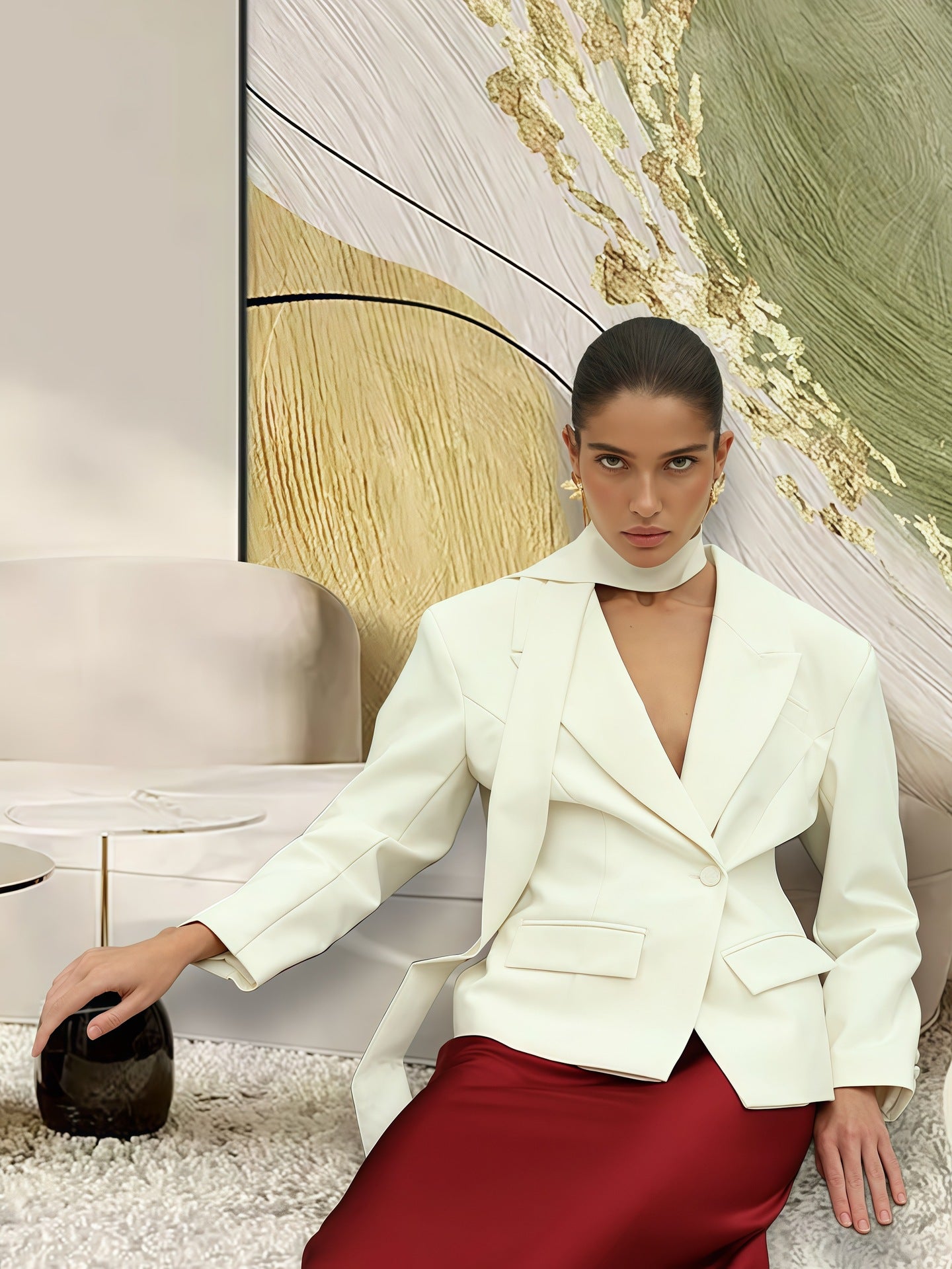 Women's Fashion Oversized Blazer Jacket with Unique Cut Ivyshape