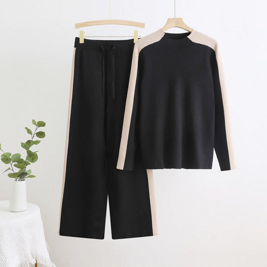 IvyShape | High-waisted drawstring pants knit set