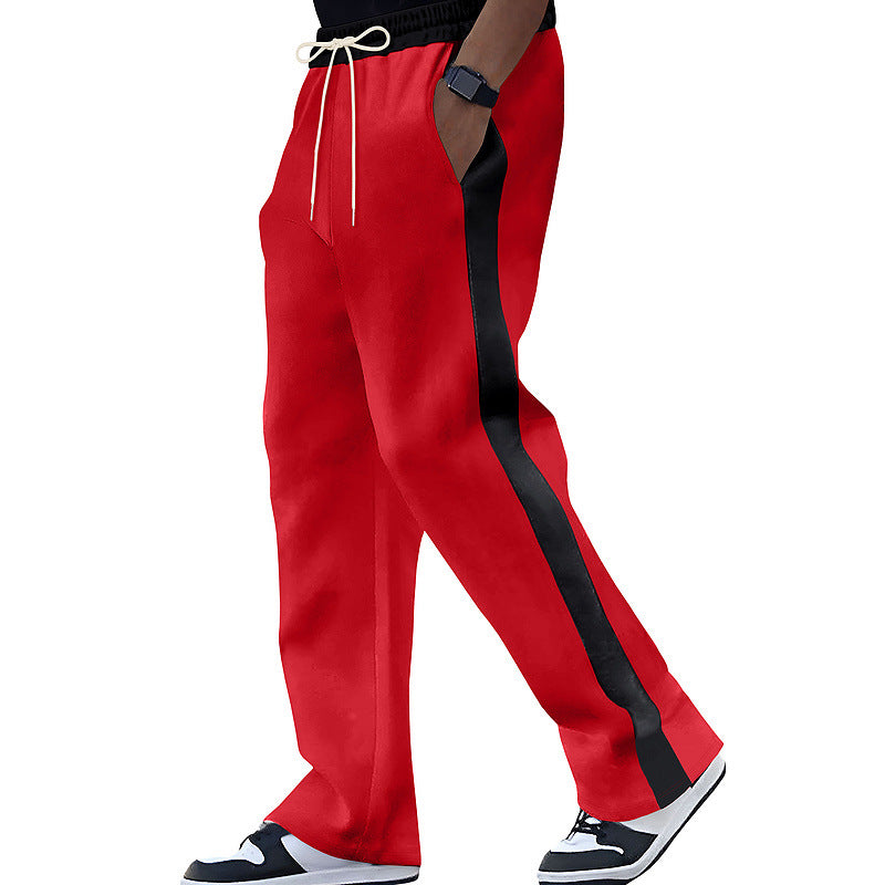 Men's trendy sports pants with side contrast stripe Ivyshape