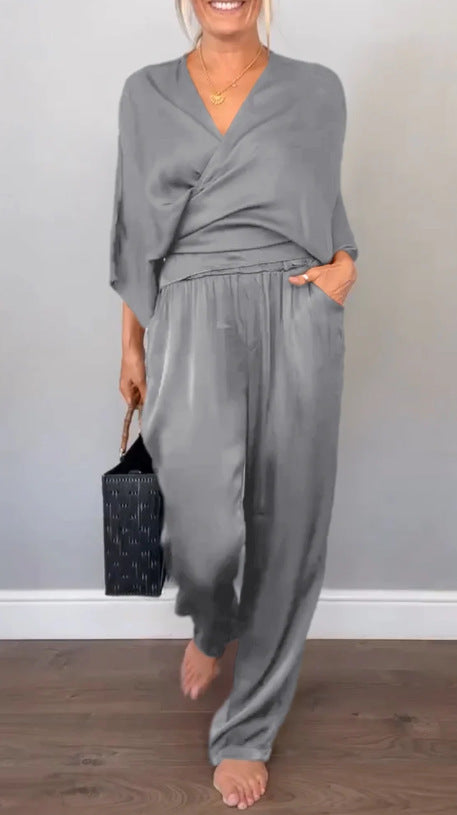Ladies elegant and comfortable jumpsuit set Ivyshape