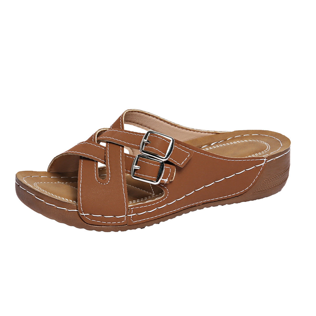 Ladies Comfortable Clogs with Adjustable Buckles and Anatomical Footbed Ivyshape