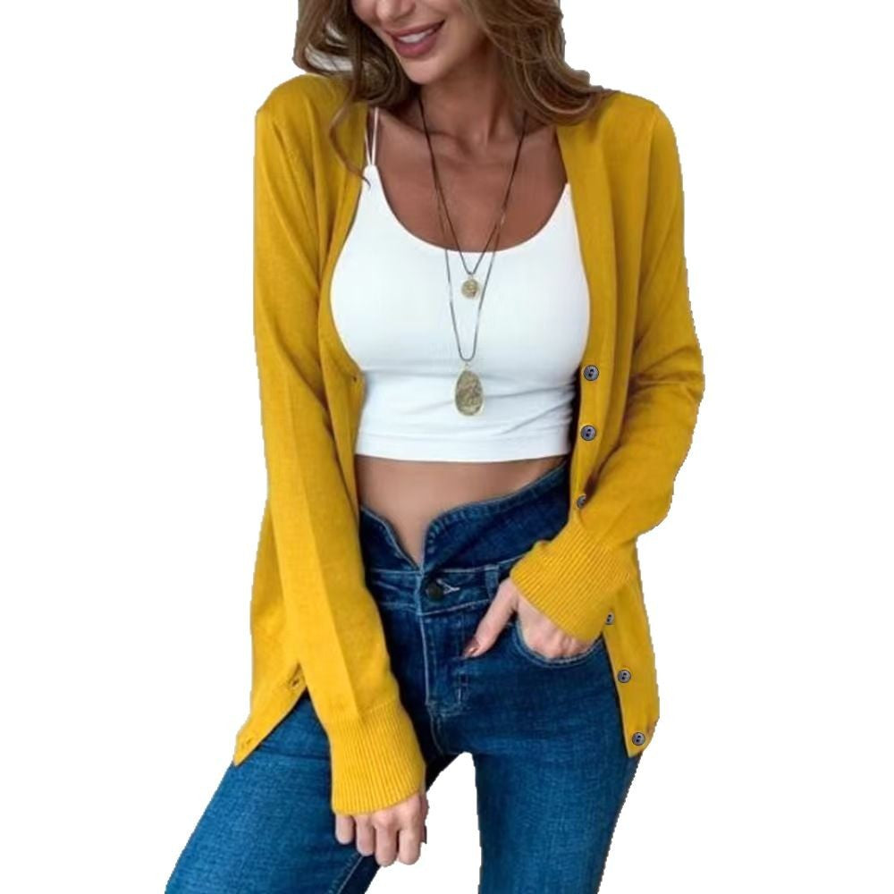 Ladies elegant cardigan with wavy hem Ivyshape