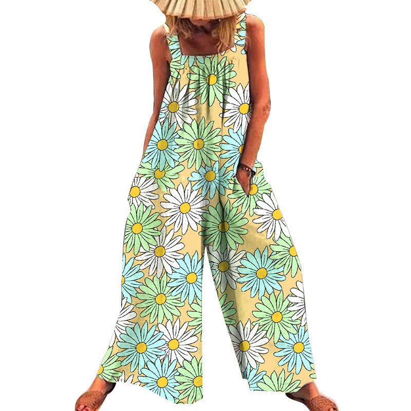 Women's casual jumpsuit with floral pattern and loose fit Ivyshape