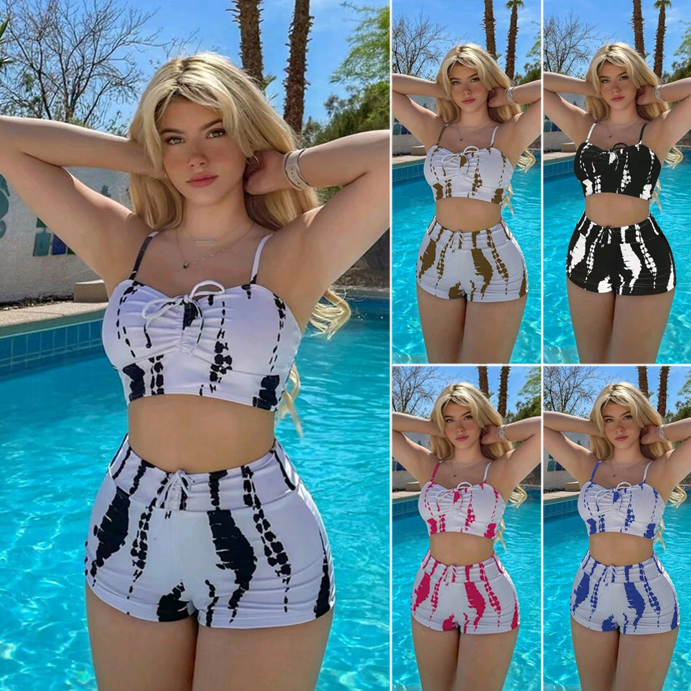 Women’s crop top bikini with adjustable straps and high waistband Ivyshape