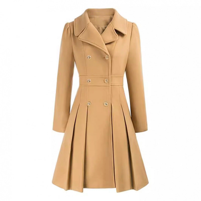 Women's Elegant Trench Coat with Tailored Cut and Pleat Detail Ivyshape