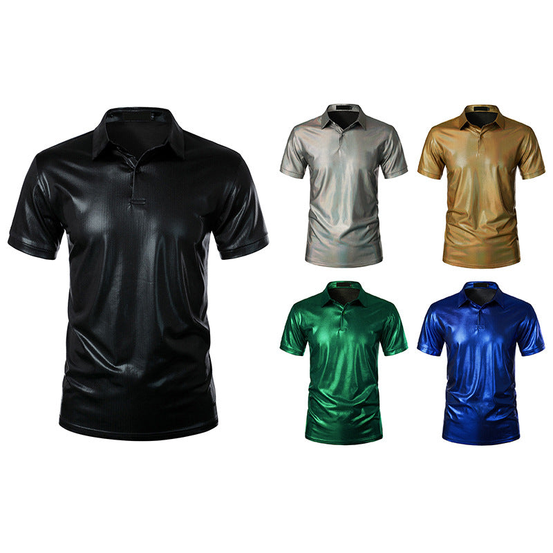 Men's Sport Polo Shirt with Shiny Surface and Breathable Functionality Ivyshape
