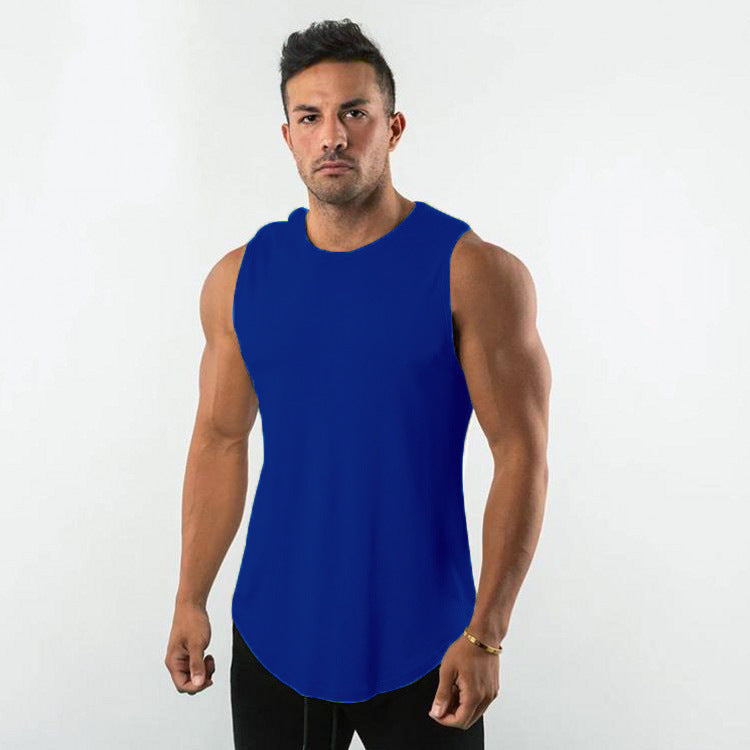 Men's Breathable Muscle Shirt with Round Neck and Ergonomic Cut Ivyshape