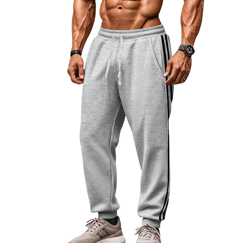 Men's Comfortable Sports Pants with Contrasting Side Panels and Elastic Waistband Ivyshape