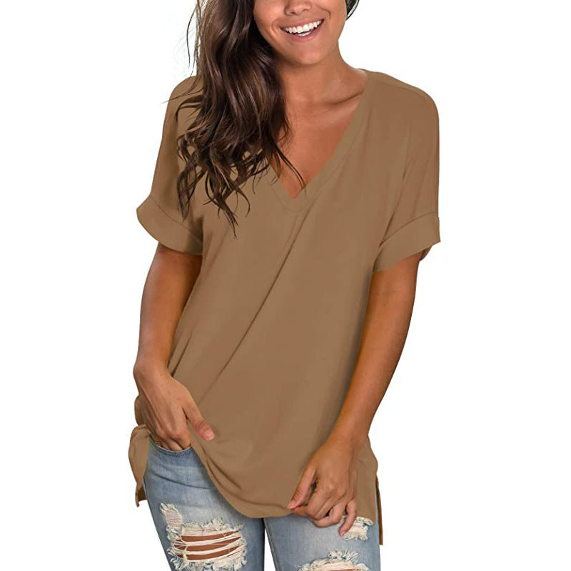 Women's Relaxed Fit V-Neck T-Shirt Ivyshape