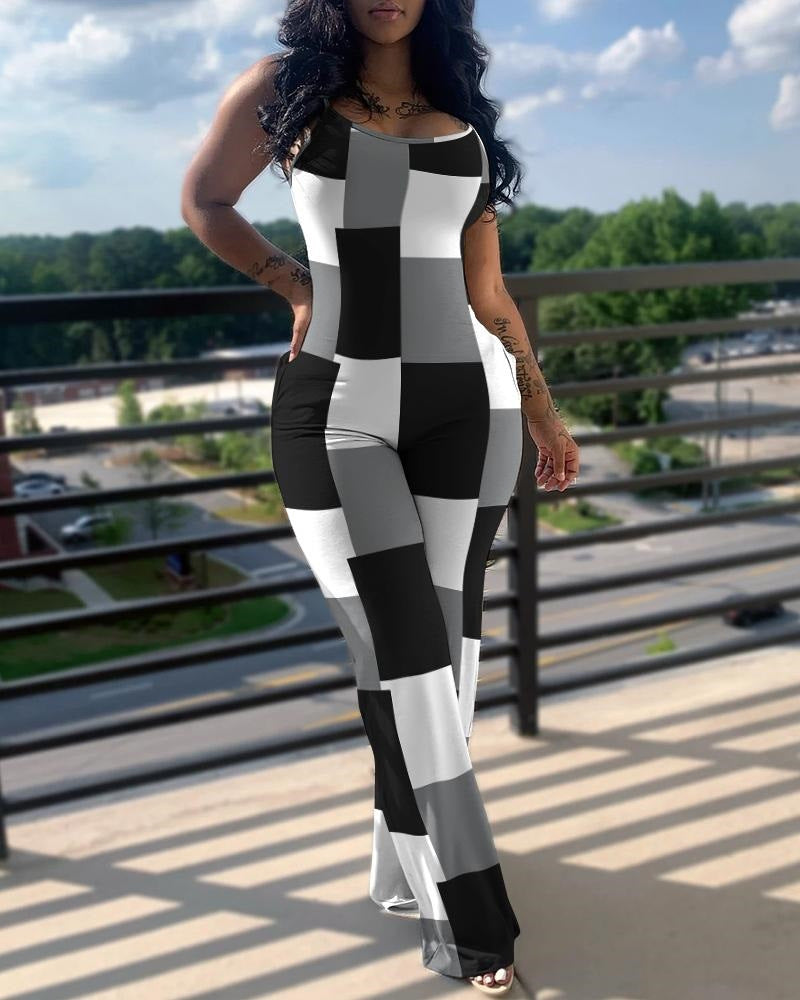 Women's jumpsuit in modern striped look Ivyshape