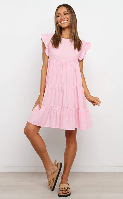 Women Casual Dress with Ruffle Details and Fitted Silhouette Ivyshape