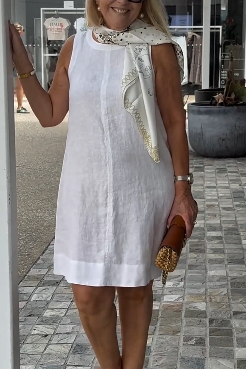 Ladies Shift Dress with Scarf Detail Ivyshape