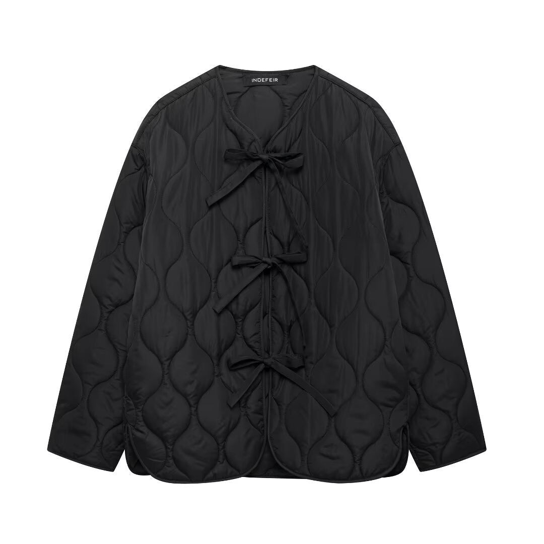 IvyShape | Bowknot Cotton Jacket