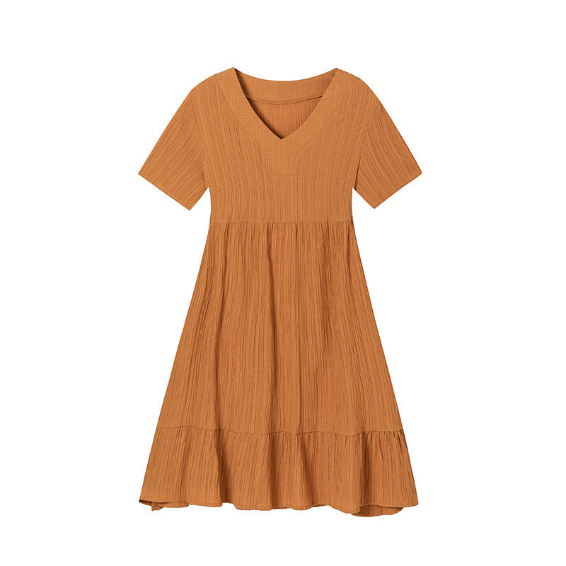 IvyShape | Flowing Waist-Tied Casual Short Dress