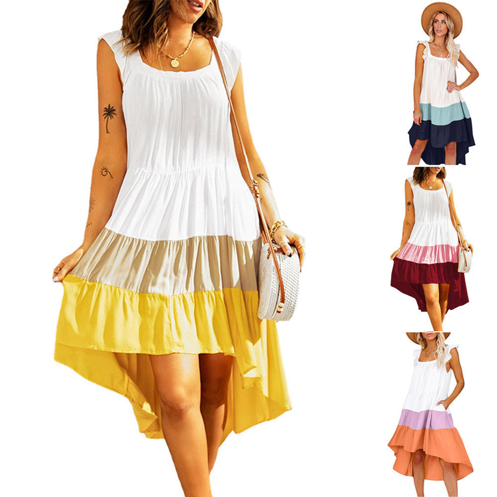 Women Ruffled Hem High-Low Dress Ivyshape