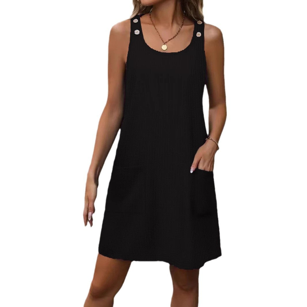 Women's airy tank top dress with practical pockets Ivyshape