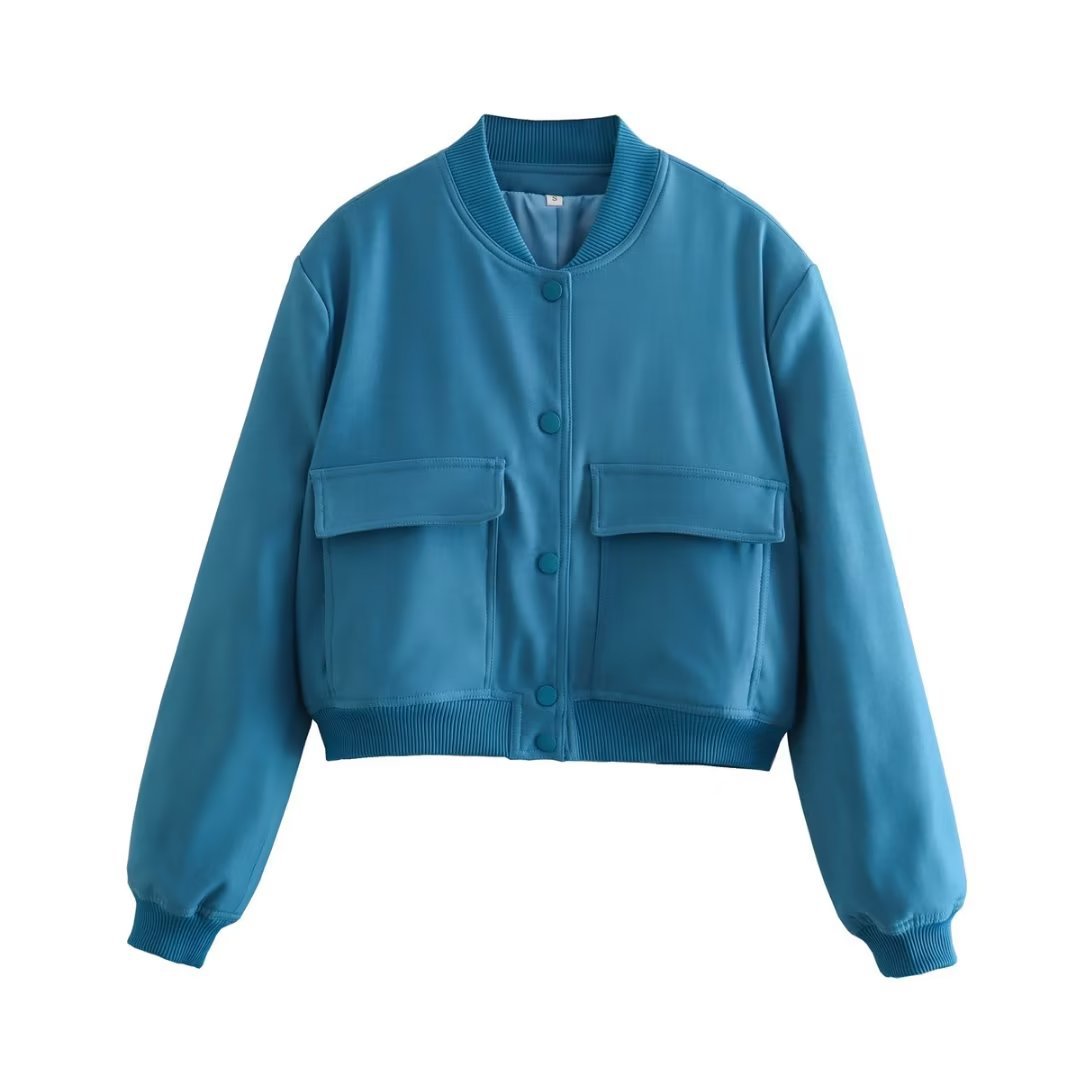 Women's sporty bomber jacket with padded lining and practical pockets Ivyshape