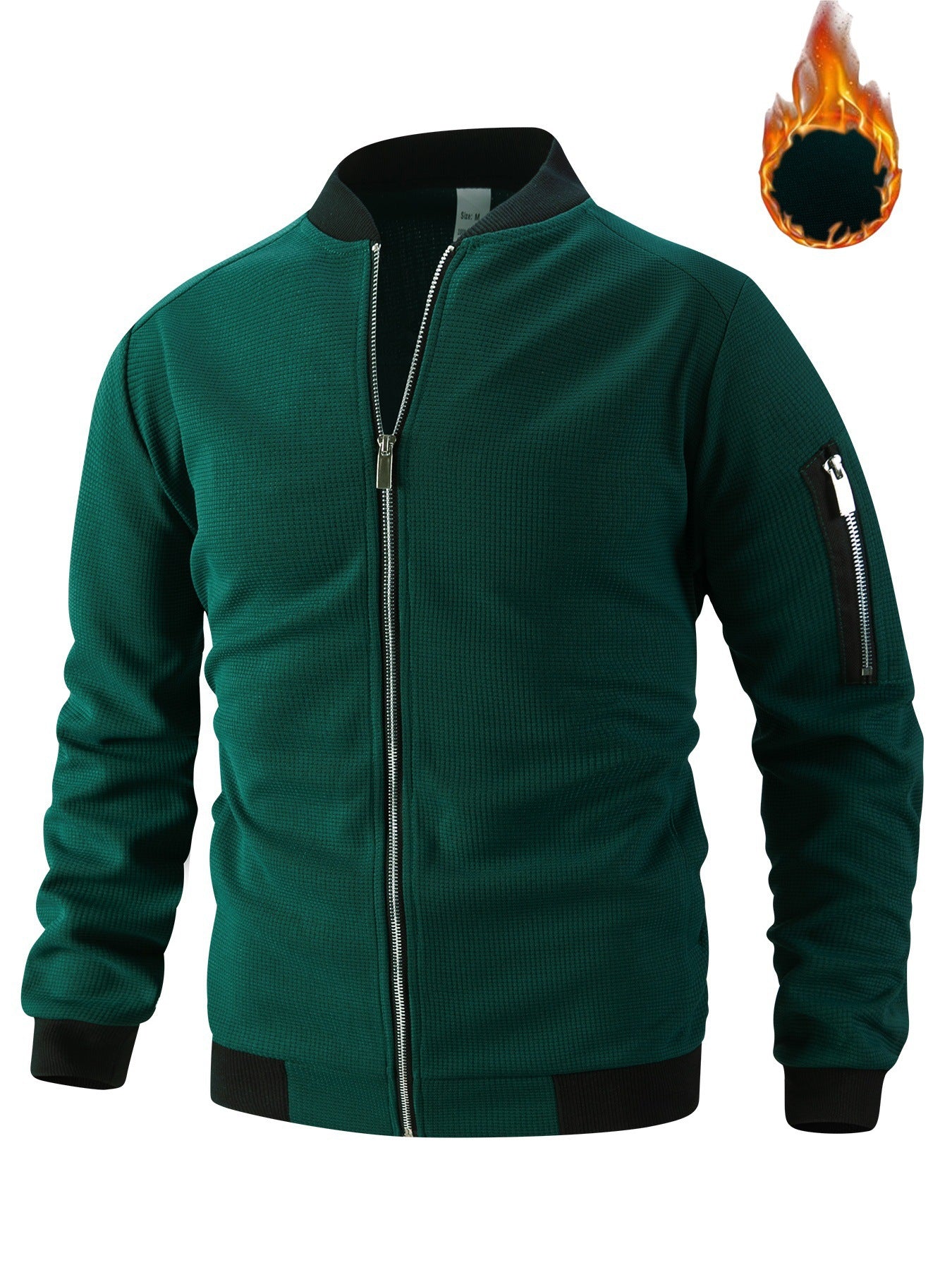 Men's sporty bomber jacket with zipper and textured design Ivyshape