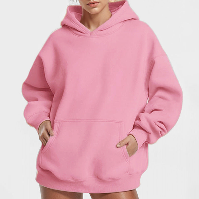 Women Loose Hoodie made of Soft Fleece with Kangaroo Pocket Ivyshape