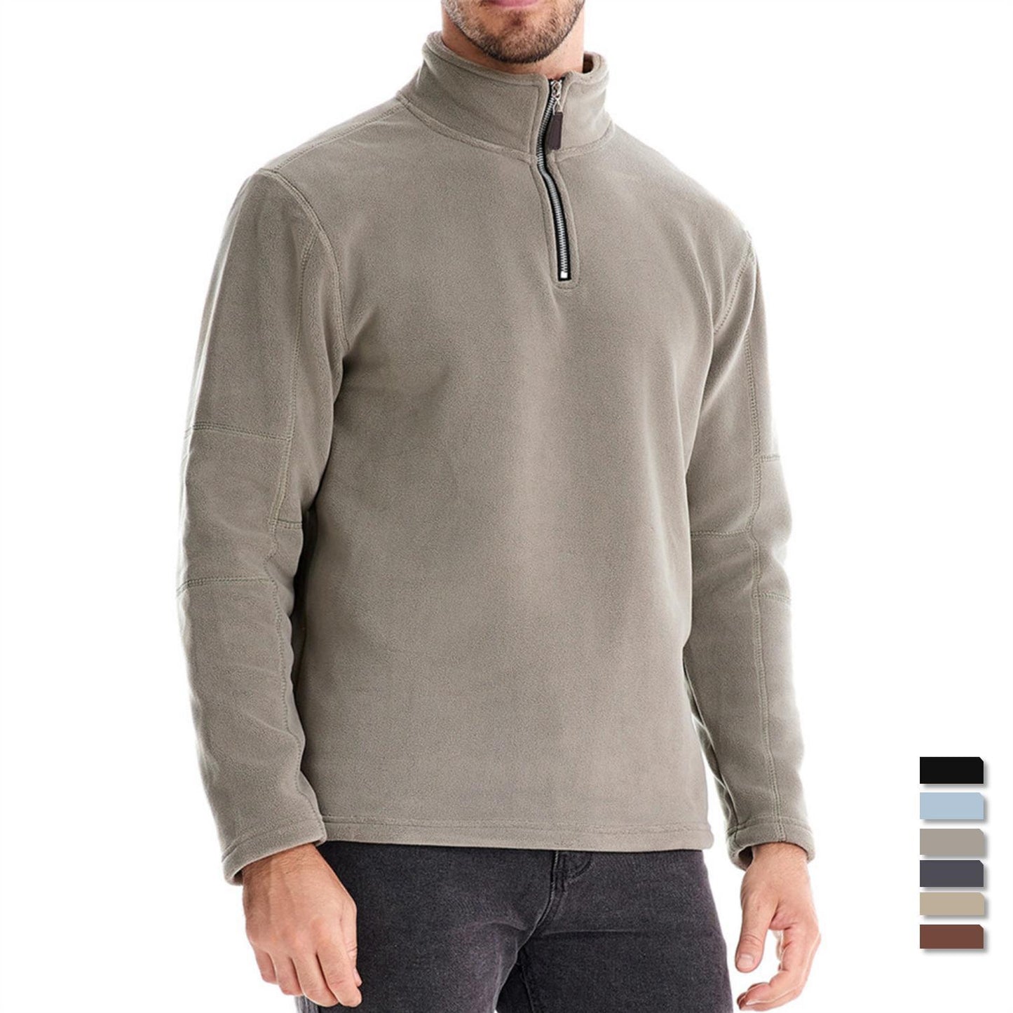 Men's microfleece pullover with half zip Ivyshape