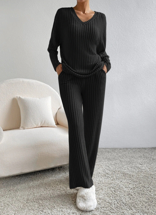 Women Comfortable and Stylish Lounge Set with Ribbed Texture Ivyshape