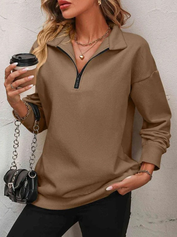 Women's sweatshirt with half zipper Ivyshape