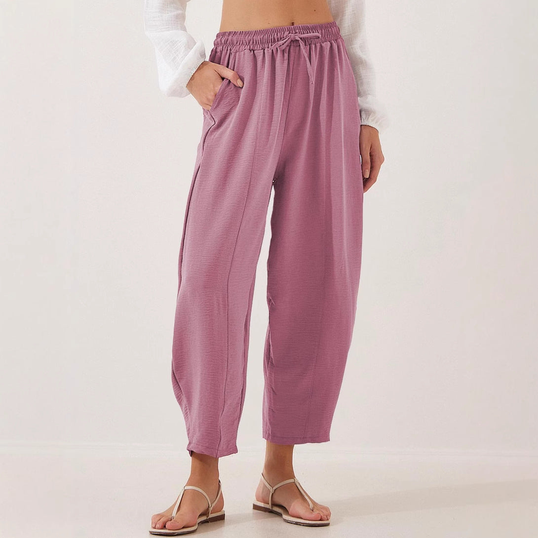 Women's Loose Fit Light Trousers Ivyshape