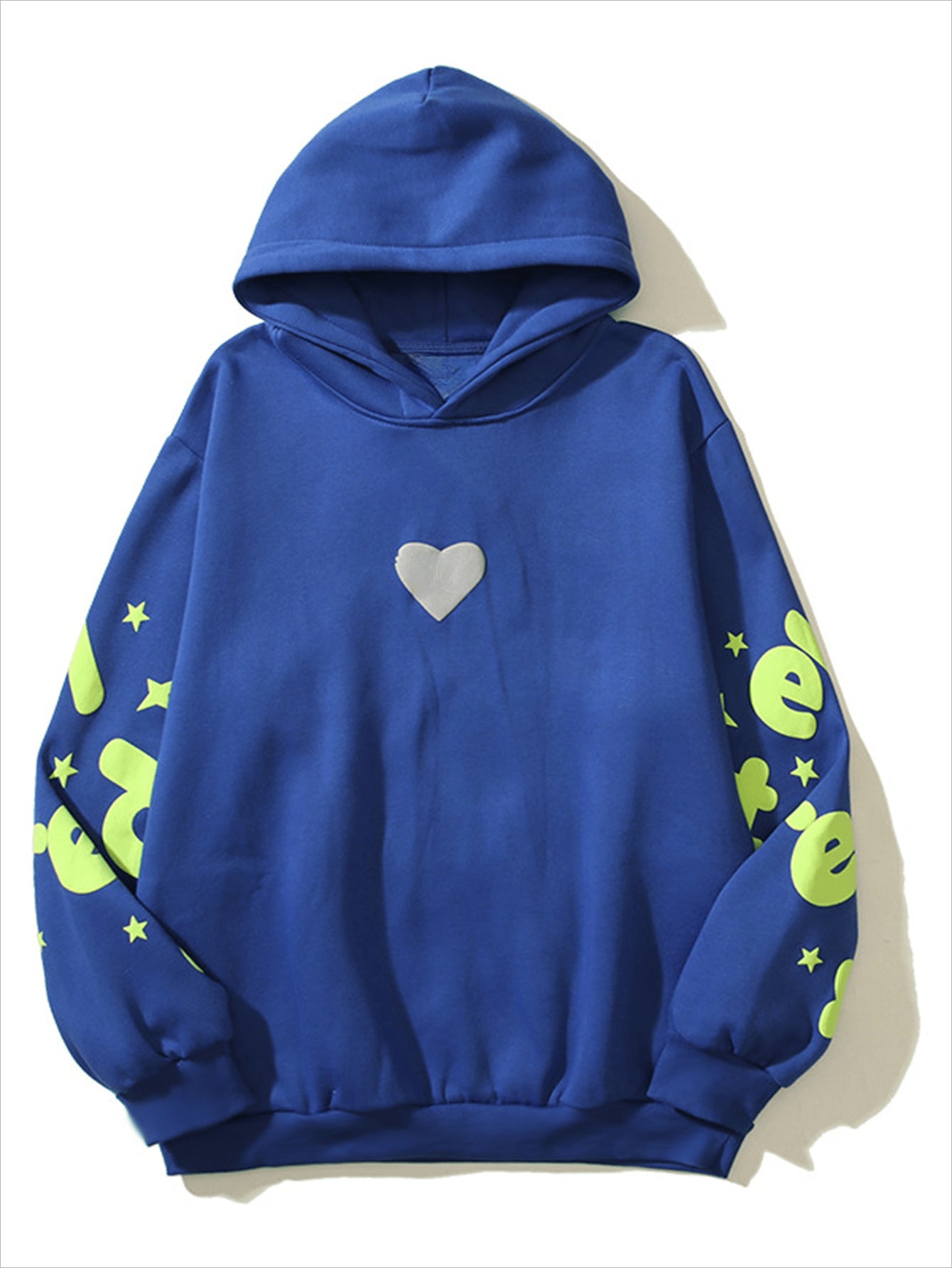 IvyShape | Letter Print Loose Hooded Pullover Sweatshirt