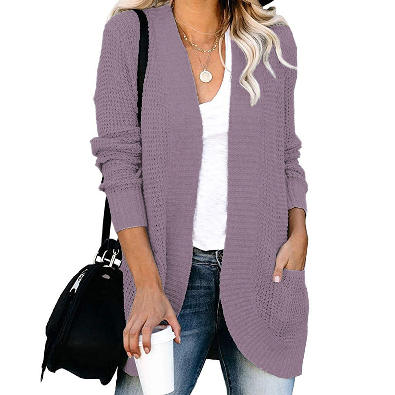 Women casual cardigan with pockets and open front Ivyshape