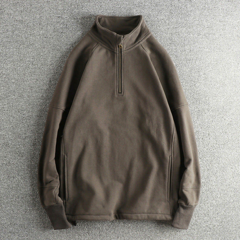 Men's fleece jacket with half zip and side pockets Ivyshape