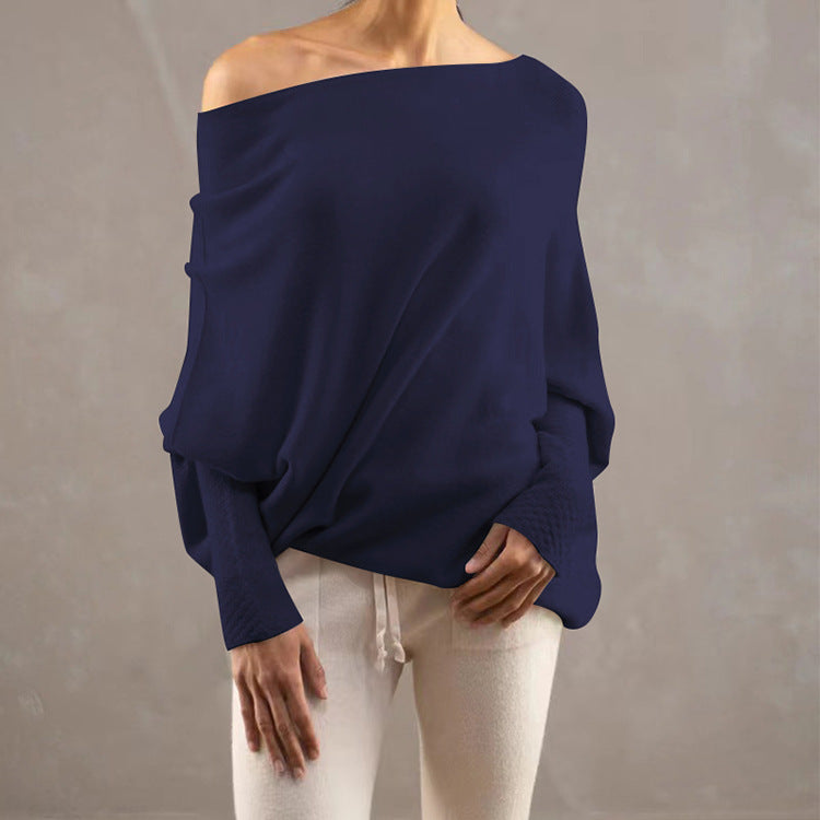 IvyShape | Off-Shoulder Batwing Sleeve Sweater