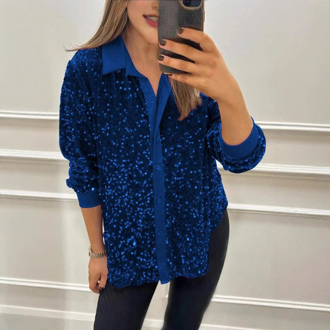 IvyShape | Sequin leisure shirt