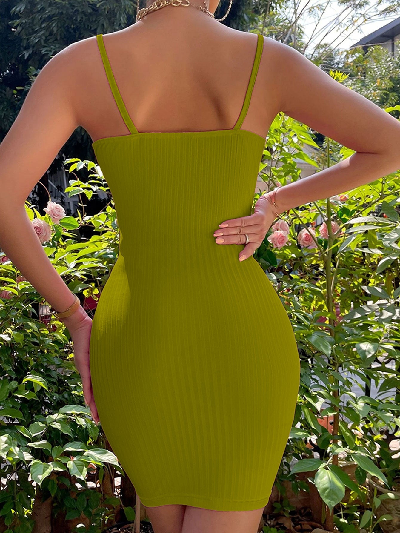 IvyShape | Slim Fit Off-Shoulder Bodycon Cami Dress