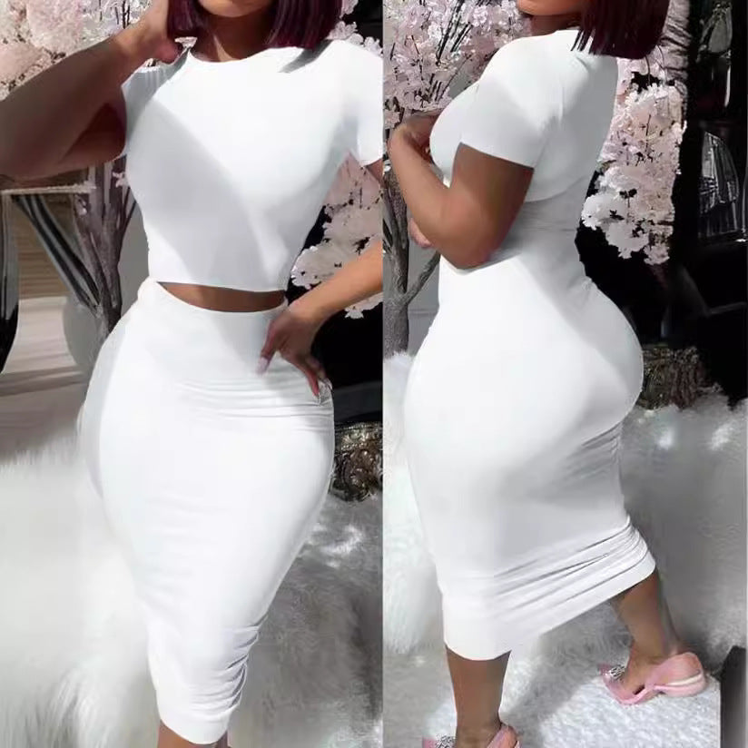 Ladies Crop Top and Pencil Skirt Set Ivyshape