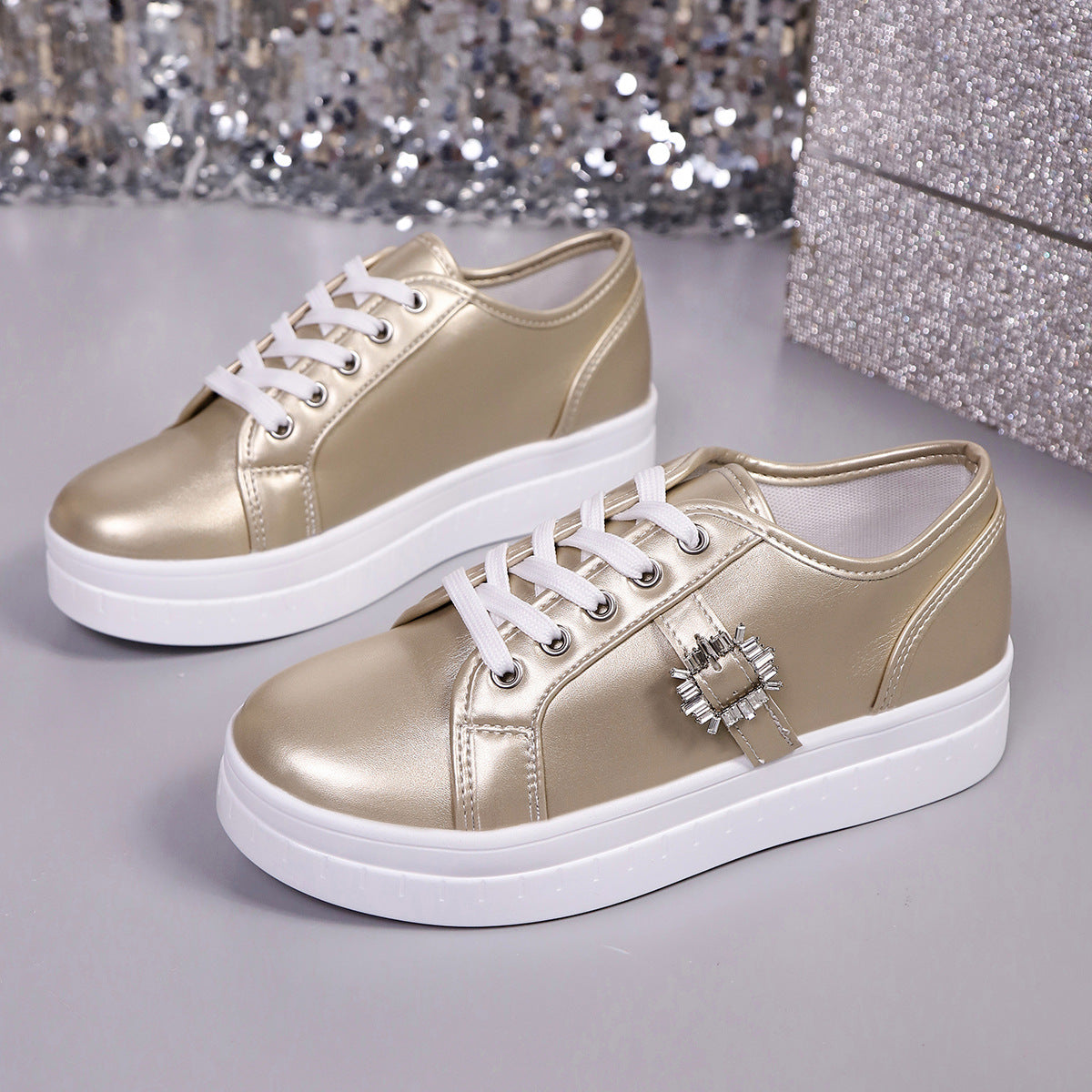 Ladies Fashion Platform Sneakers Ivyshape