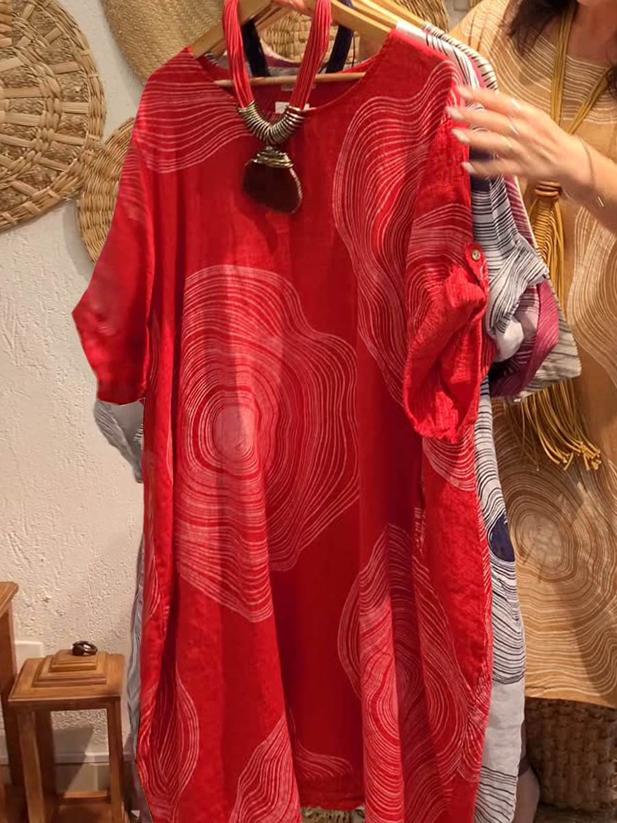 Women Artistic Patterned Shift Dress Ivyshape