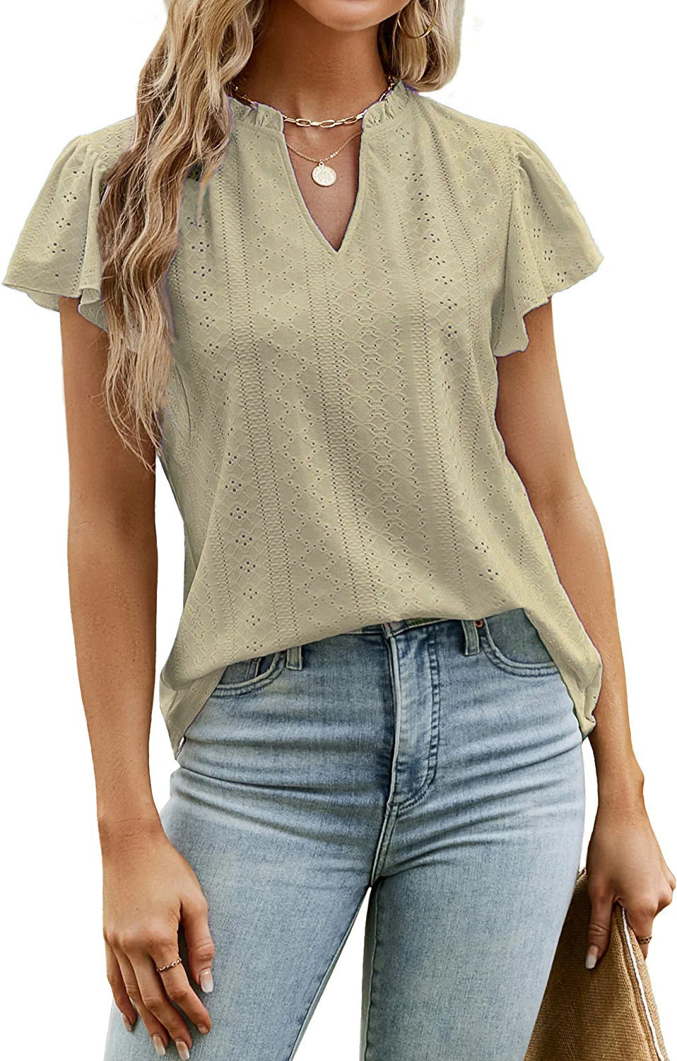 Women's airy top with fashionable ruffle details Ivyshape