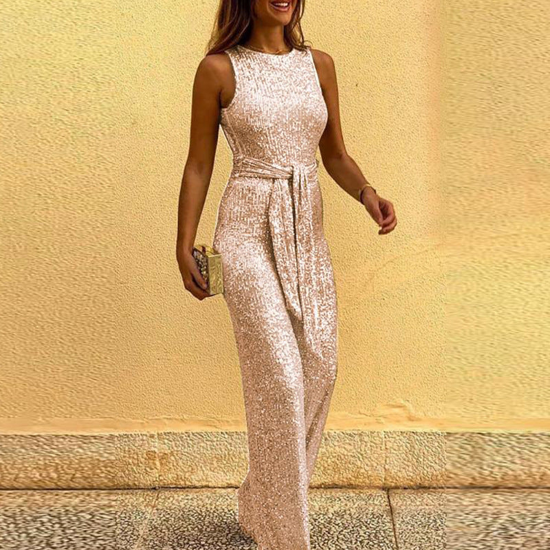 IvyShape | Sequin Silver Dot Jumpsuit