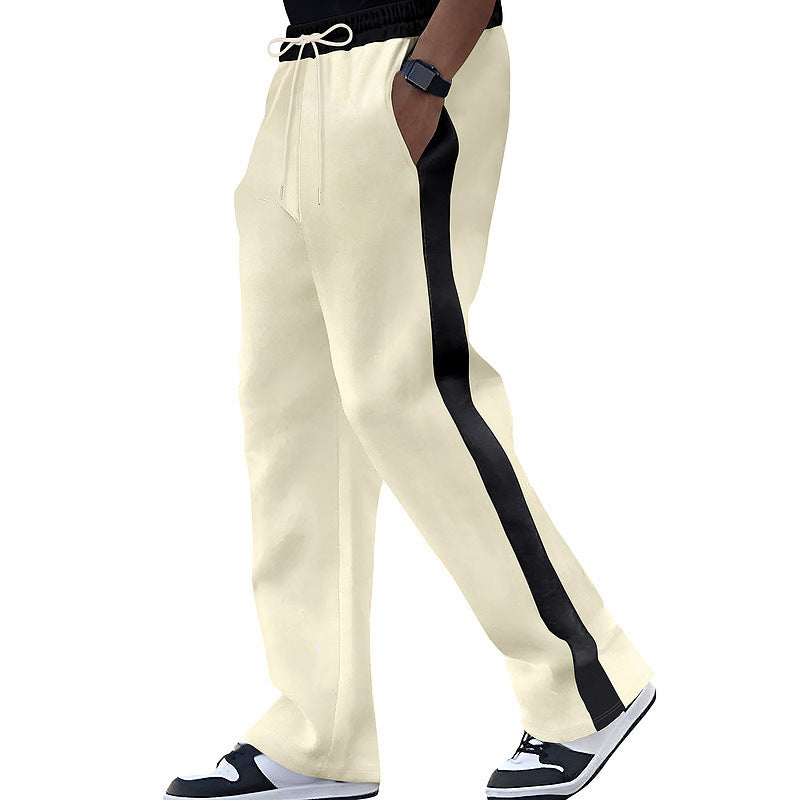 Men's trendy sports pants with side contrast stripe Ivyshape