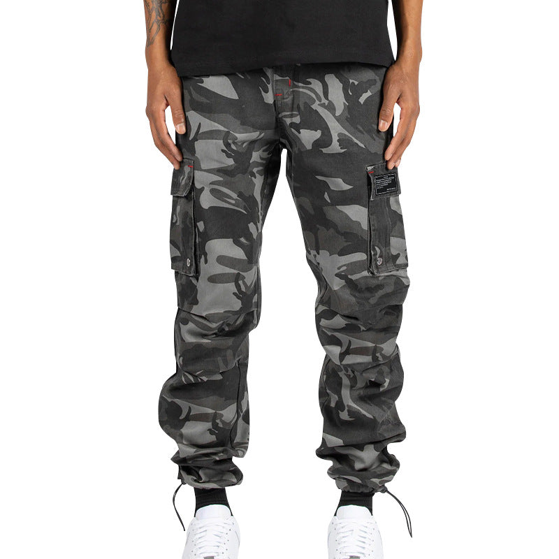 Men's cargo pants with multifunctional pockets and adjustable drawstring Ivyshape