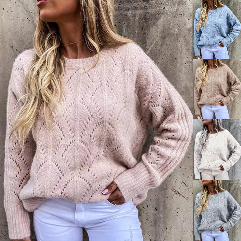 Women’s knit pullover with fine openwork pattern Ivyshape