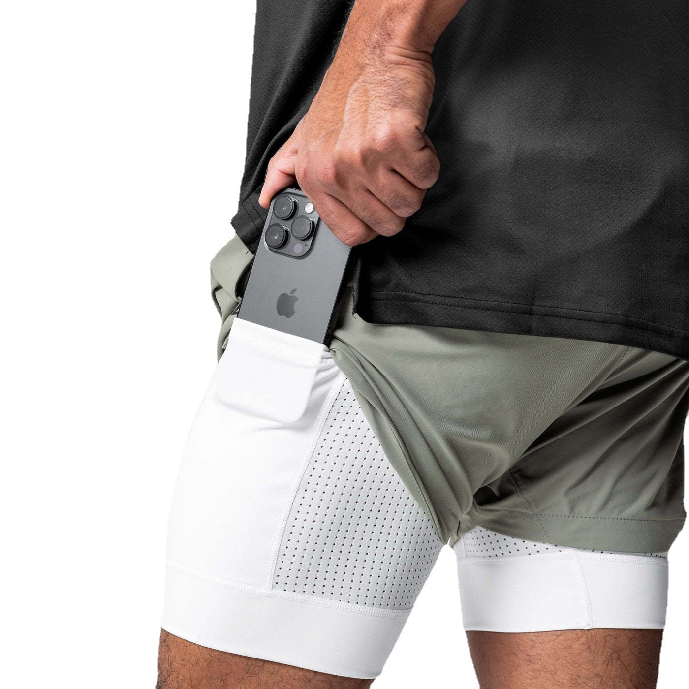 Men's Sporty Hybrid Shorts with Inner Lining Ivyshape