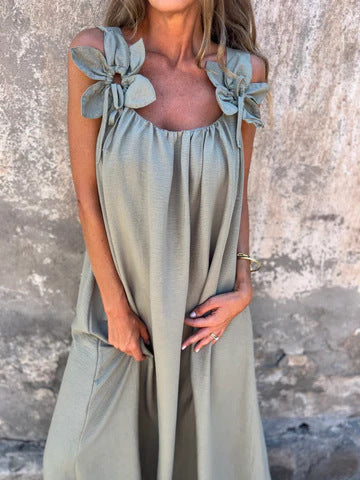 Maxi dress for women with floral embellishment Ivyshape